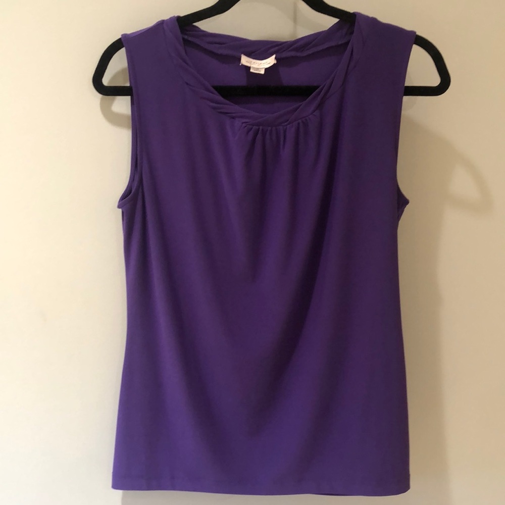 Tahari purple sleeveless top